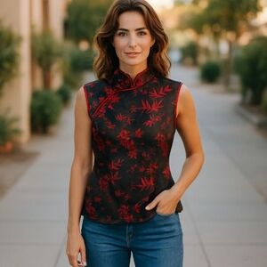 VINTAGE Cheongsam Top Sleeveless Women's Blouse